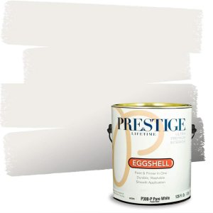 Prestige Paints – Pintura y sellador 2 en 1 para exteriores, 1 galón, plana, similar a Sherwin Williams Snowfall, P300-P-SW7005 Prestige Paints – Pintura y sellador 2 en 1 para exteriores, 1 galón, plana, similar a Sherwin Williams Snowfall, P300-P-SW7005