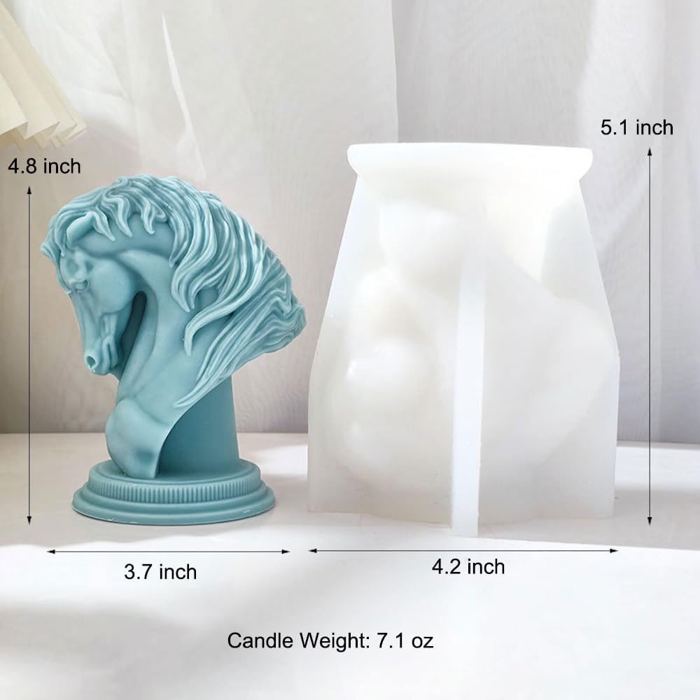 Molde de silicona para velas de ajedrez y caballero de cabeza de caballo para cera de jabón, resina epoxi, manualidades, manualidades, semental,