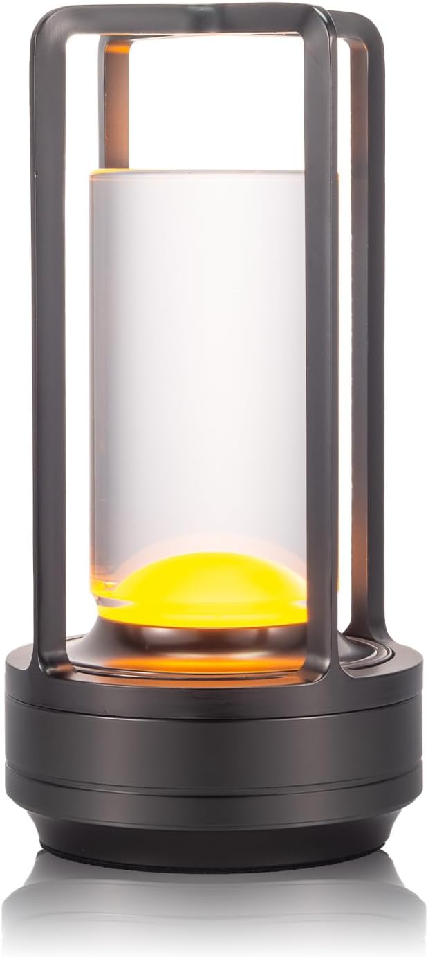 Lámpara de mesa LED portátil inalámbrica, funciona con pilas, recargable con sensor táctil (2600 mAh), regulable de tres niveles adecuada para