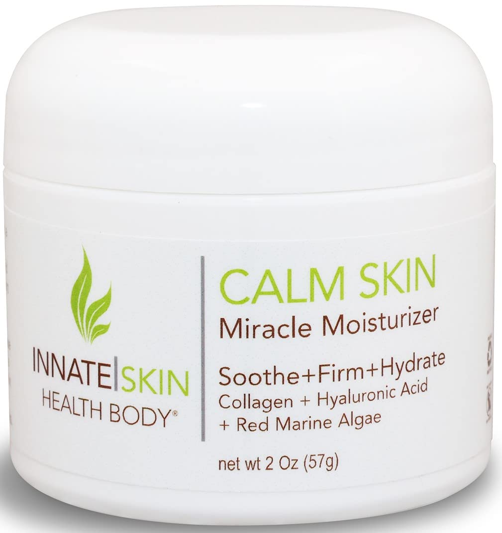Crema hidratante Calm Skin Miracle con colágeno, ácido hialurónico y algas marinas de Innate Skin 2oz loción hidratante facial