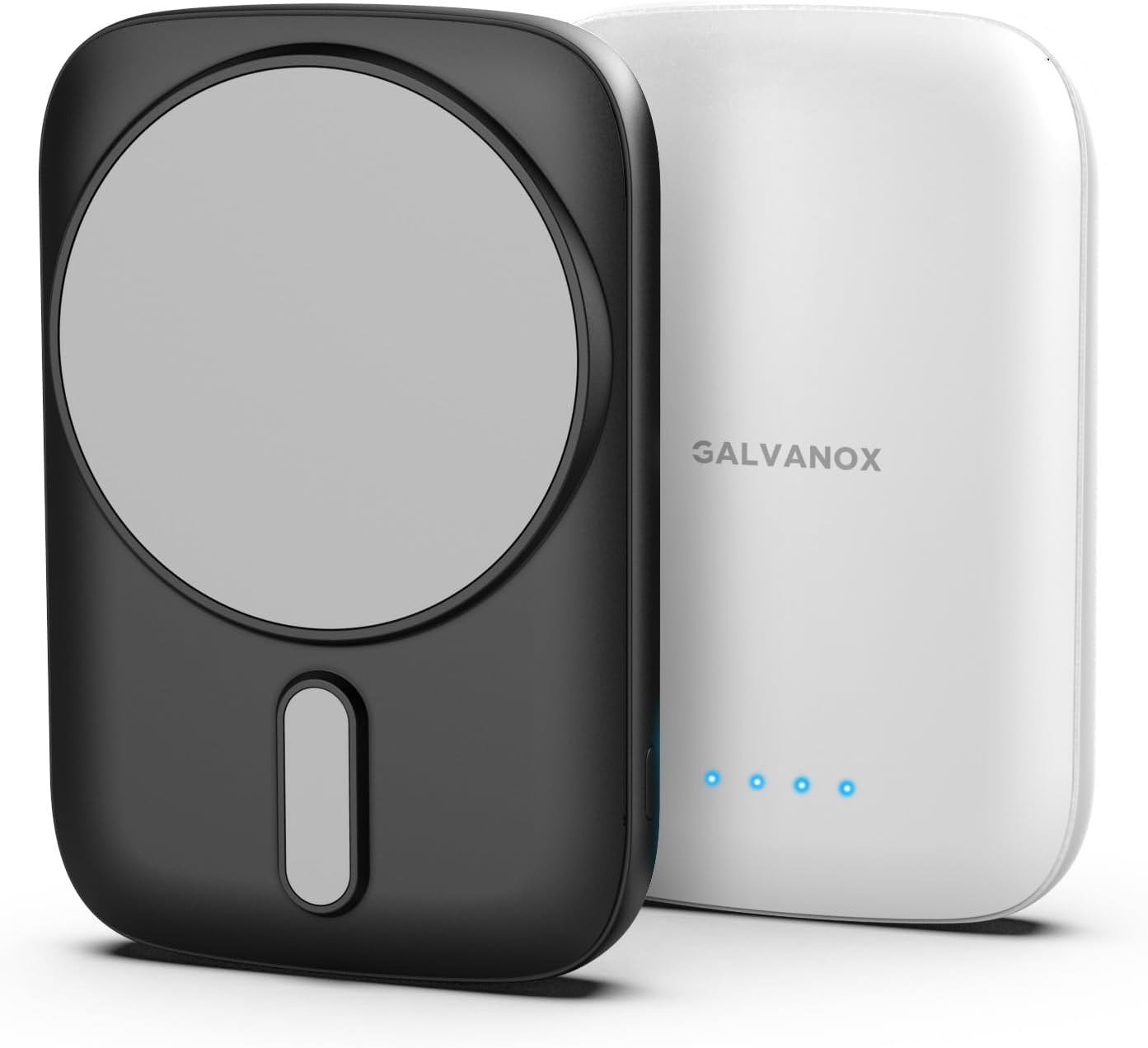 GALVANOX MAG 5.0 Baterías magnéticas (paquete de 2) compatibles con MagSafe para iPhone 5000 mAh Cargador de batería portátil inalámbrico USB-C de