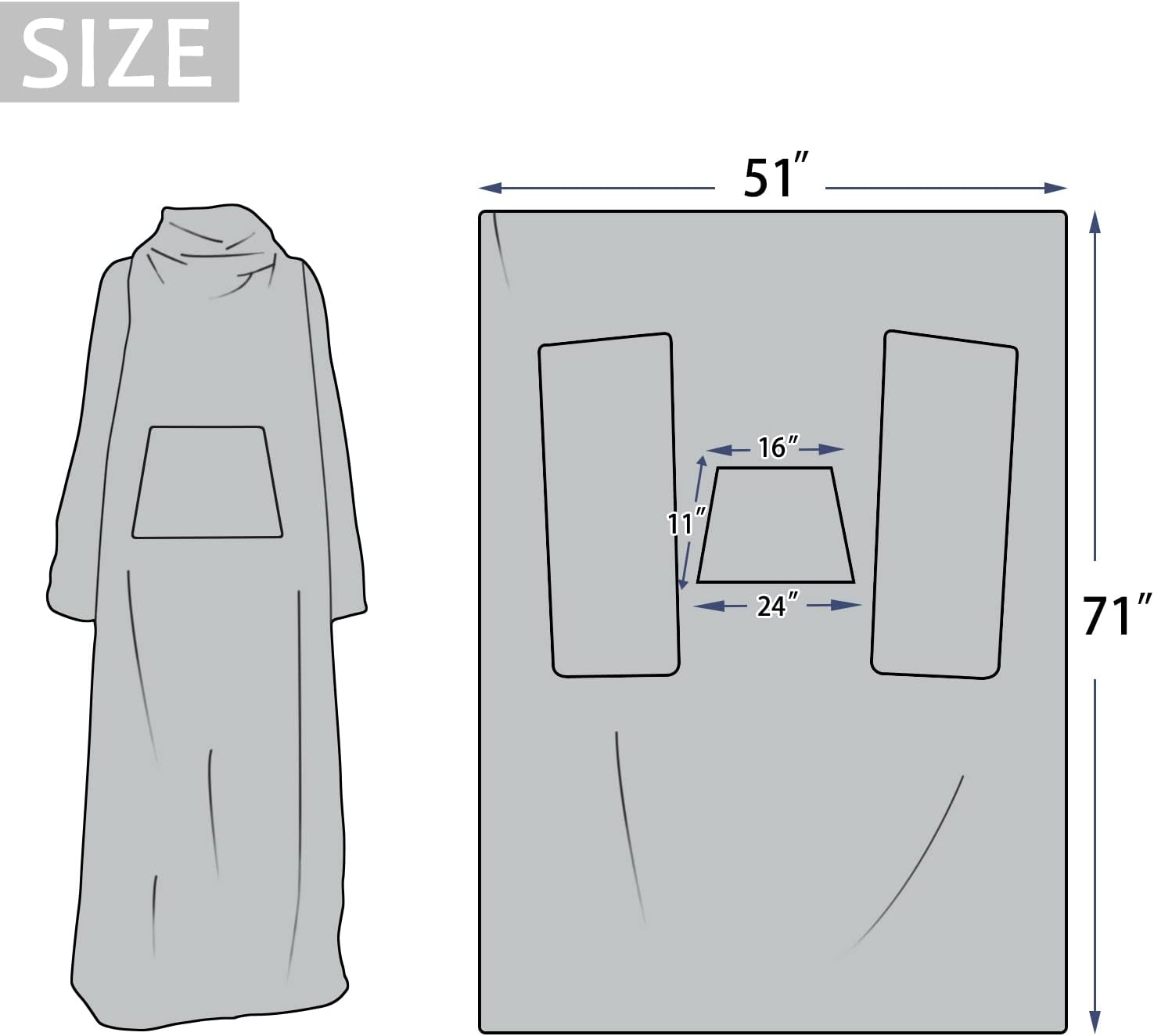 Tirrinia Manta con mangas y bolsillo, manta de felpa súper suave con mangas de forro polar para adultos con estampado de vaca, ideal
