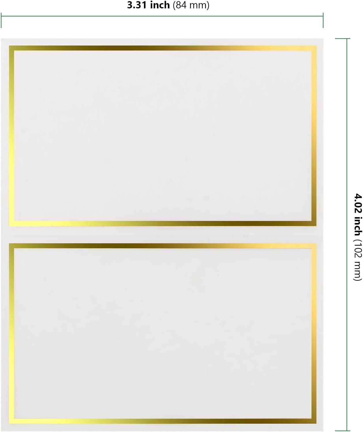 HAKZEON 300 tarjetas de lugar de 3.3 x 4 pulgadas con borde de lámina dorada, tarjetas de nombre de mesa doradas, tarjetas de lugar de tienda de