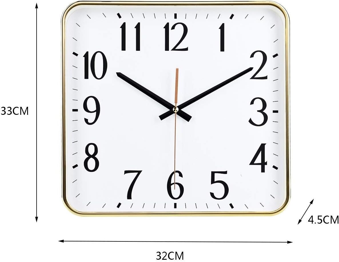 Reloj de pared moderno y simple para cocina, sala de estar, oficina, grande, ultra silencioso, movimiento de cuarzo, diseño rectangular, reloj de