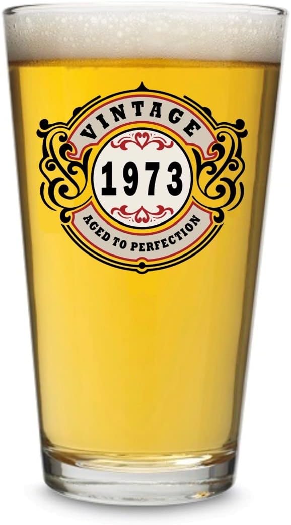SIRIOKS Regalos de cumpleaños número 50 para hombres  Vasos de cerveza vintage vintage de 16 onzas para hombres y mujeres  Envejecido a la