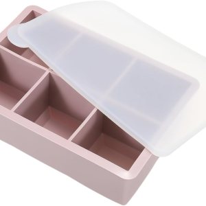 MECCANIXITY Molde para cubitos de hielo, bandeja de silicona para cubitos de hielo de 6 x 2 pulgadas con tapa para cóctel, jugo, bebida casera (rosa) MECCANIXITY Molde para cubitos de hielo, bandeja de silicona para cubitos de hielo de 6 x 2 pulgadas con tapa para cóctel, jugo, bebida casera (rosa)