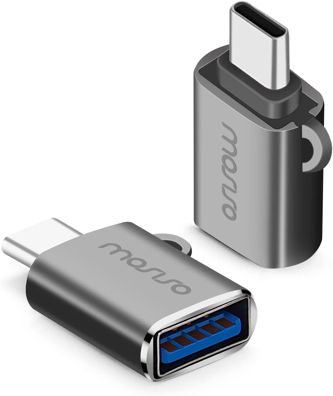MOSISO Paquete de 2 adaptadores USB C a USB, conector USB tipo C a USB, convertidor Thunderbolt 3 a USB 3.0 OTG compatible con MacBook Pro