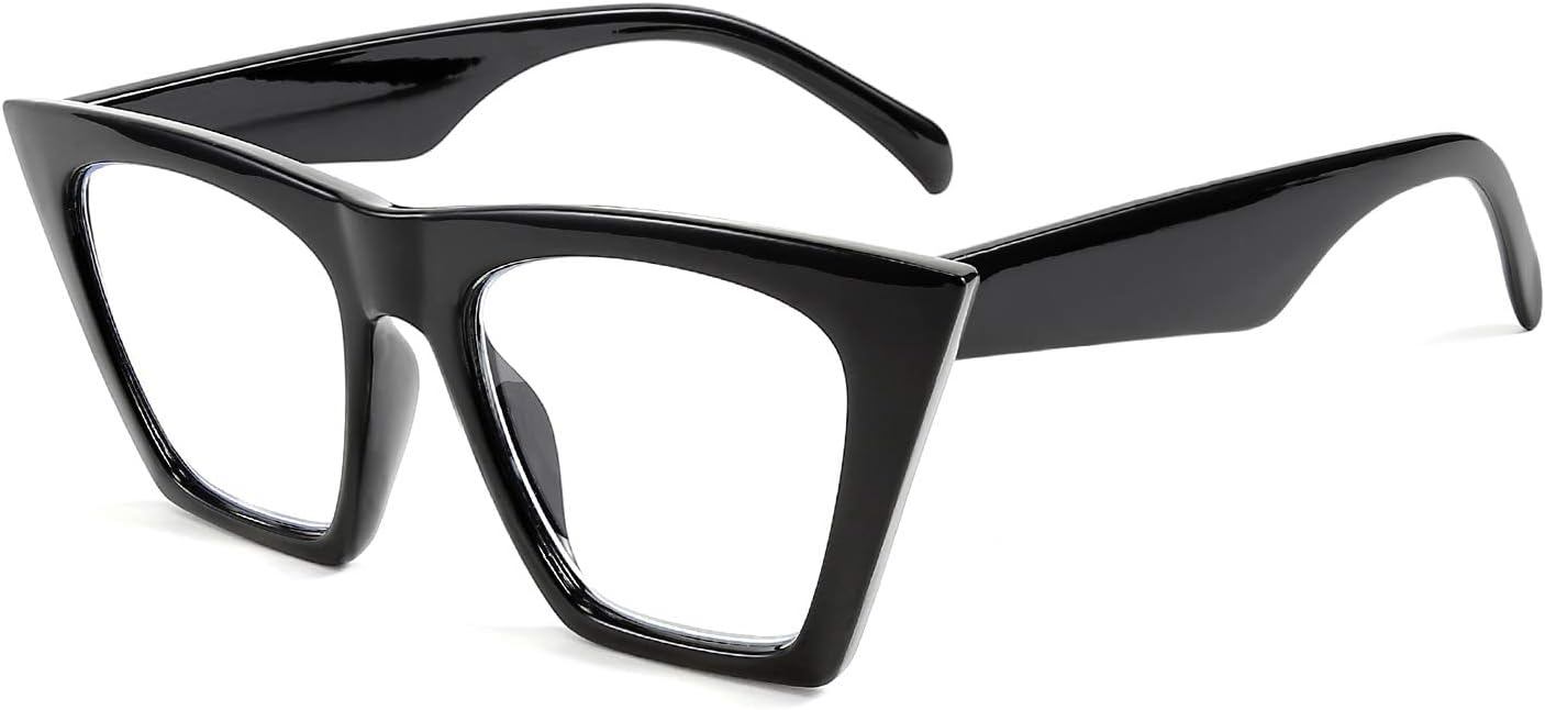 FEISEDY Gafas cuadradas de lectura de ojo de gato con bloqueo de luz azul para mujer, lector de ojo de gato, antirreflejo, fatiga ocular digital