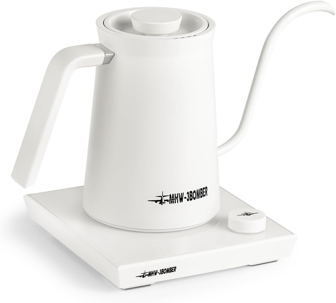 MHW-3BOMBER Hervidor eléctrico de cuello de cisne, hervidor de café profesional, tetera con control preciso de temperatura, pantalla LED, apagado