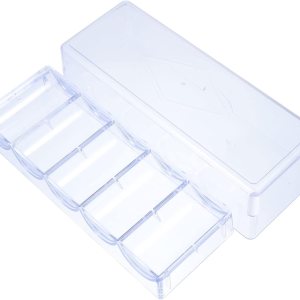 LABRIMP Contenedor de almacenamiento de 5 compartimentos de plástico, caja de chips, contenedor transparente, caja organizadora transparente para LABRIMP Contenedor de almacenamiento de 5 compartimentos de plástico, caja de chips, contenedor transparente, caja organizadora transparente para
