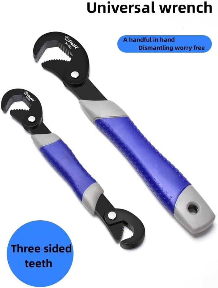 Llave universal de dientes de tres lados, llave de tubo multifuncional, llave ajustable, juego de llaves abiertas grandes y pequeñas