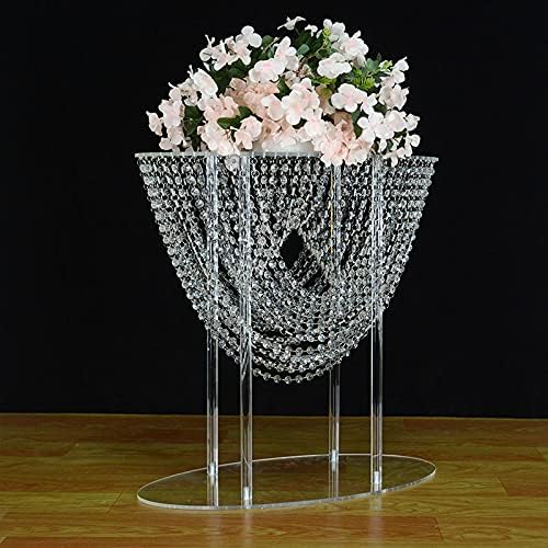 Simprefine Centro de mesa de boda de 24 pulgadas de alto, decoración de mesa de acrílico transparente, soporte de flores, estante de exhibición para