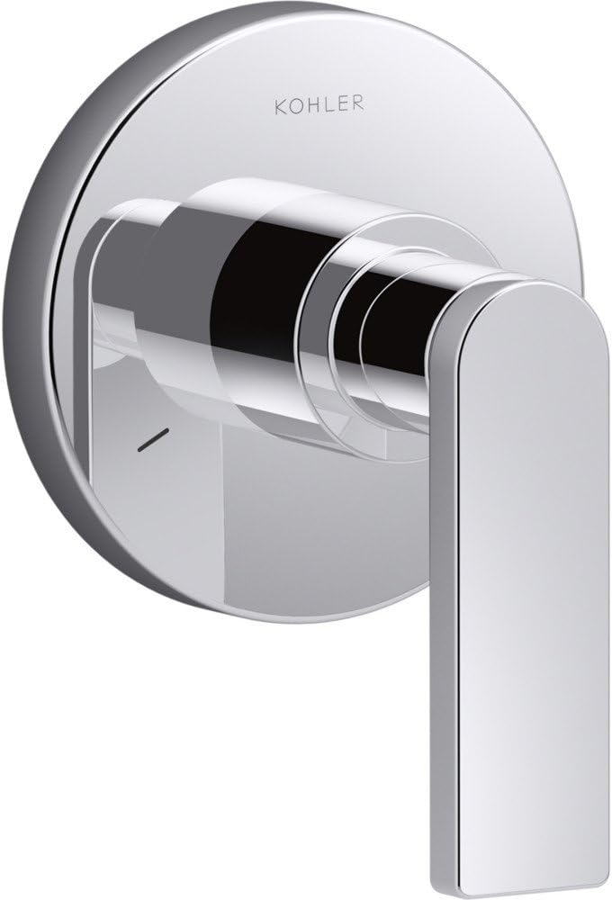 Kohler K-T73140-4-CP – Moldura de transferencia compuesta con manija de palanca, válvula no incluida, cromo pulido