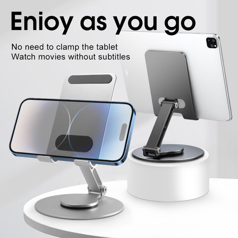 Soporte universal para teléfono celular giratorio de 360, compatible con iPhoneAndroid y iPadTablet. Agarre seguro, altura ajustable, flexible y