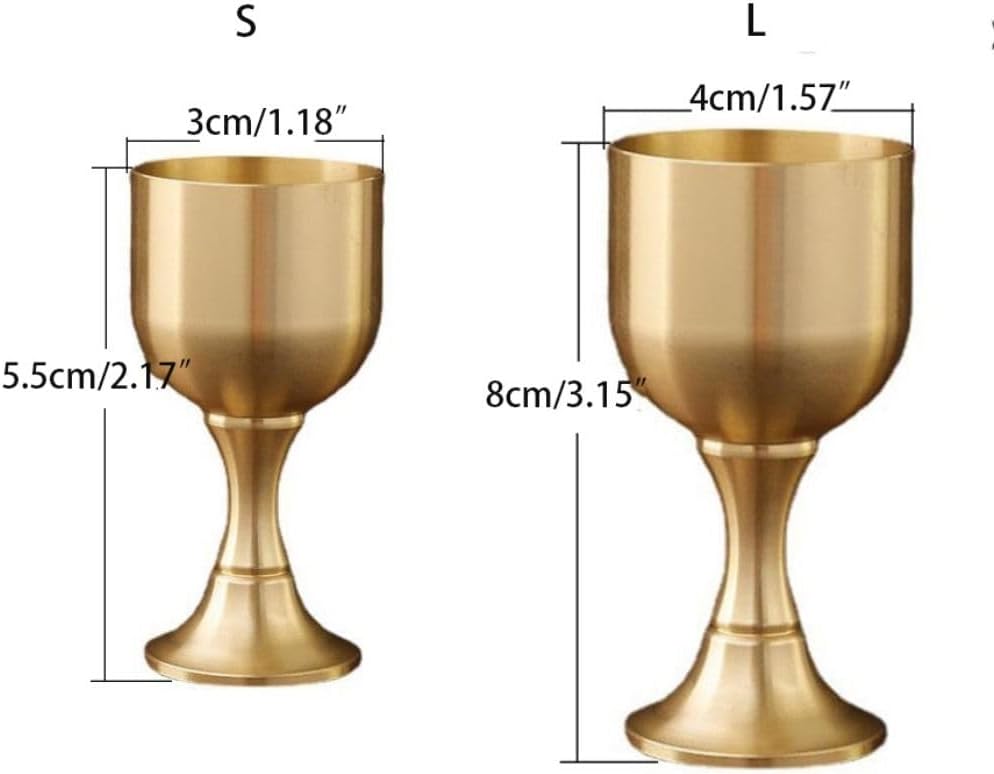 Copa de cáliz de latón, copa de vino, vasos de latón, vaso de licor de metal para copa de iglesia, ritual de cáliz, fiesta, accesorios para el hogar