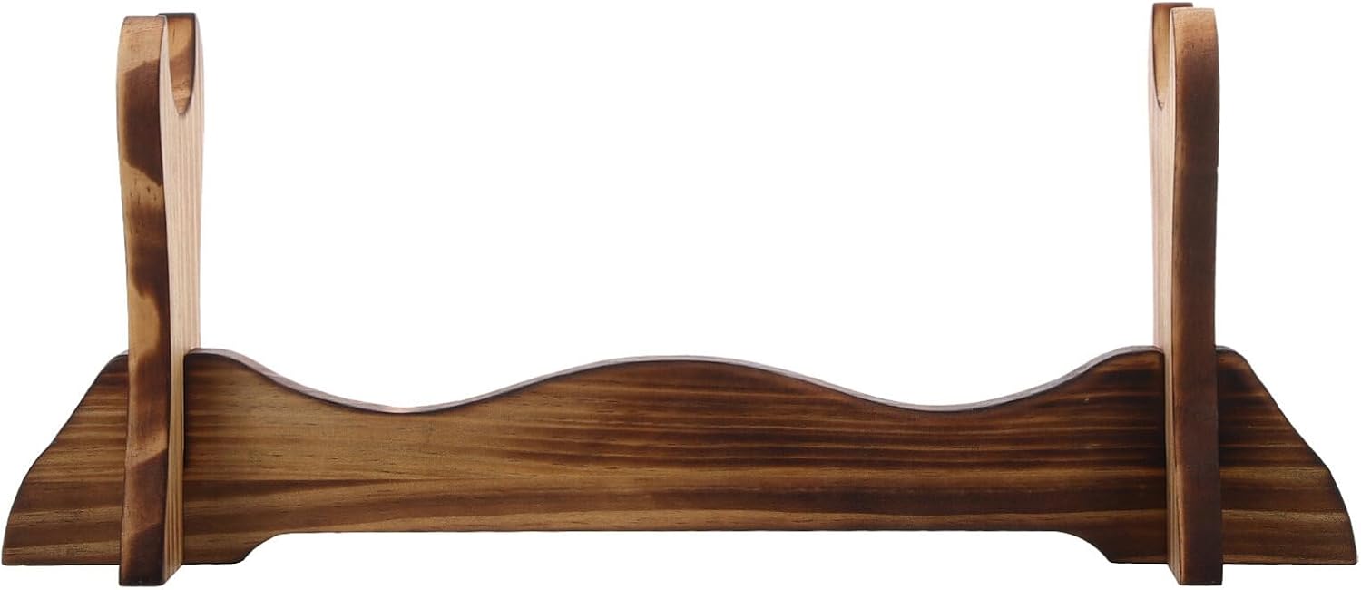 VOSAREA Soporte de espada Katana Stand Asamblea de madera Samurai soporte de espada Soporte de exhibición de flauta de madera