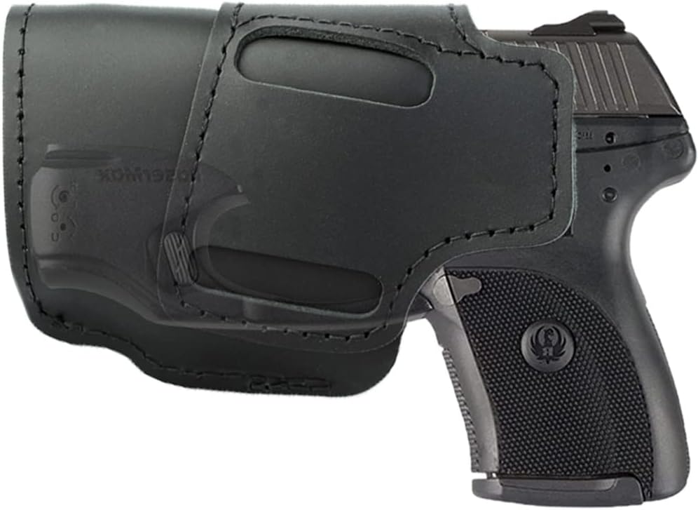 IWB y OWB Funda de cuero para Ruger EC9S con láser y EC9 LC9S LC9 LC380 con láser se adapta a la cintura interior oculta o transporte abierto en la