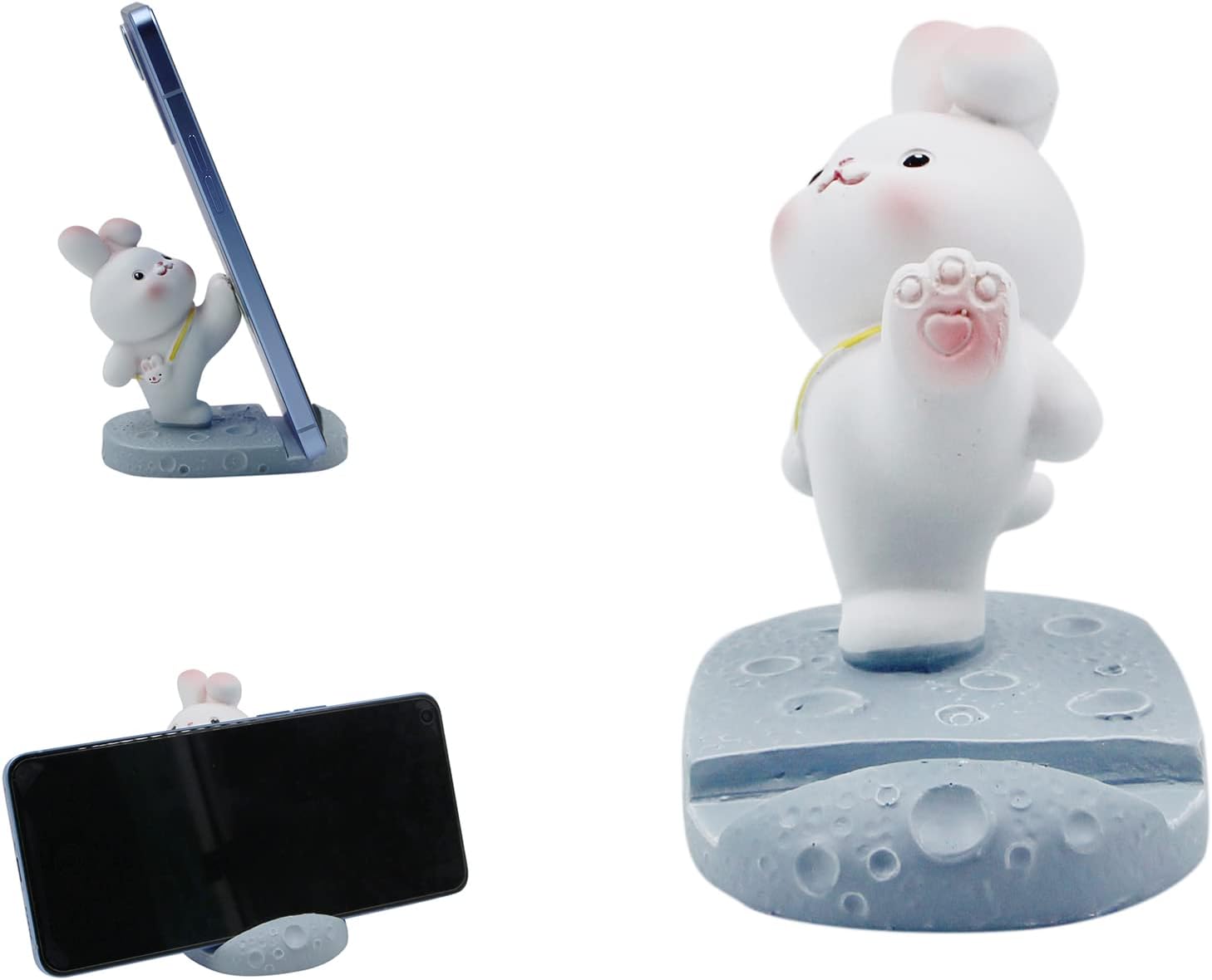 Suillty Lindo conejo animal teléfono celular soporte para escritorio Smartphone teléfono móvil soporte escritorio decoración hogar regalo