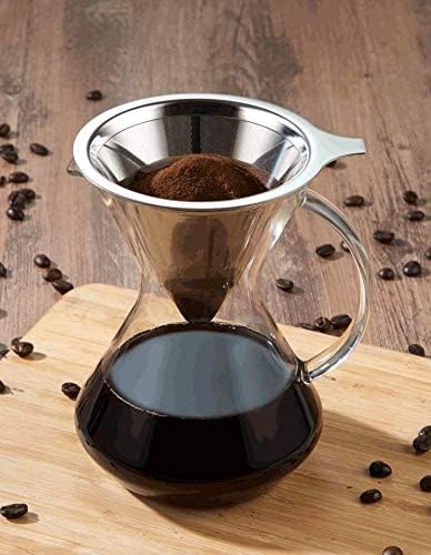 Modern-Depo Cafetera de vidrio para verter más de 17 onzas16.9 fl oz con filtro de gotero de café y mango