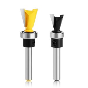 Juego de 2 brocas de enrutador de cola de milano con rodamiento, diámetro de cortadorprofundidad-12 pulgadas y 58 pulgadas para carpintería, trabajo Juego de 2 brocas de enrutador de cola de milano con rodamiento, diámetro de cortadorprofundidad-12 pulgadas y 58 pulgadas para carpintería, trabajo