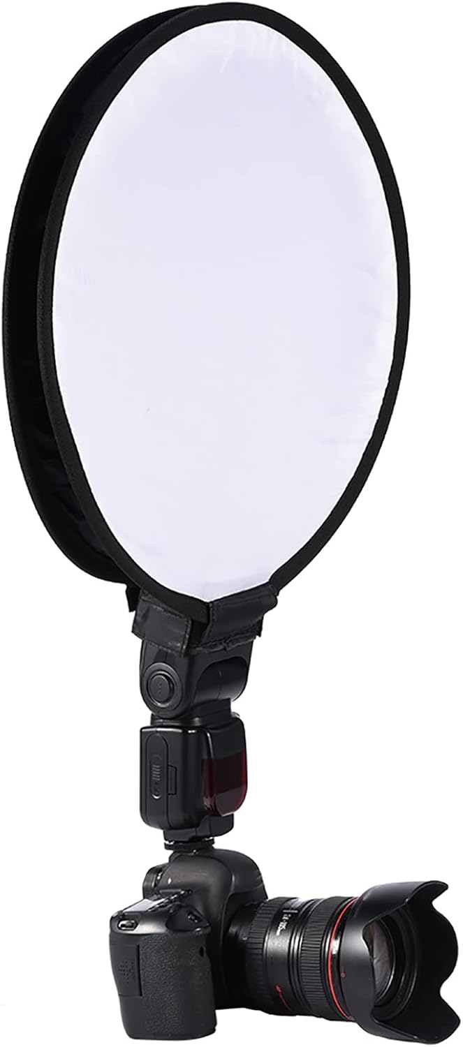 Mini plato de belleza redondo portátil Speedlite difusor de flash, plegable y ligero para fotografía de productos, retratos, trabajo de estudio