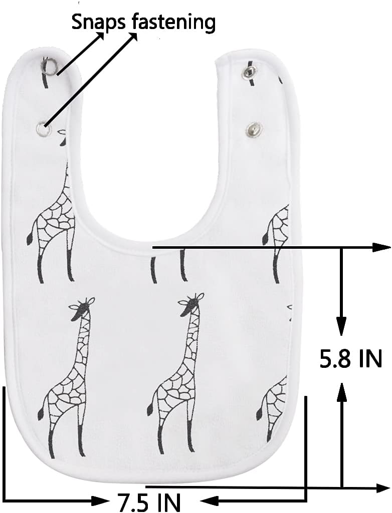 Maiwa Baberos impermeables de tela de rizo para bebé con broches para recién nacido, baba y dentición para bebé