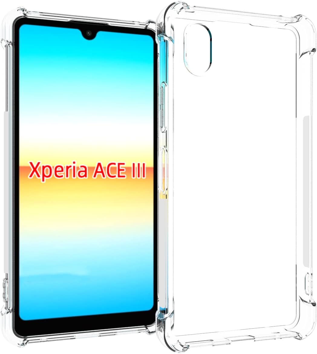USTIYA Caso para Sony Xperia Ace III 3 Clear TPU cuatro esquinas cubierta protectora transparente suave funda