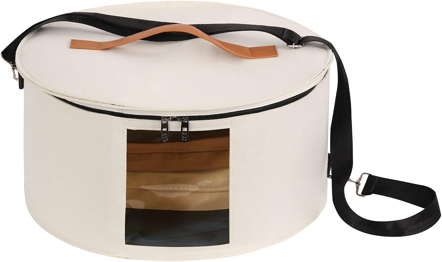 Caja de almacenamiento para sombreros de 16 x 8 pulgadas, cajas de viaje para sombreros con tapas, cajas redondas para sombreros para mujeres, caja