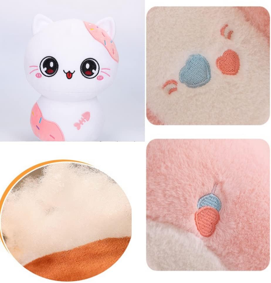 Peluche de hongo de 8 pulgadas, animal de peluche de gato negro, bonita almohada de peluche, para regalos adecuados para niñas y niños (gato negro
