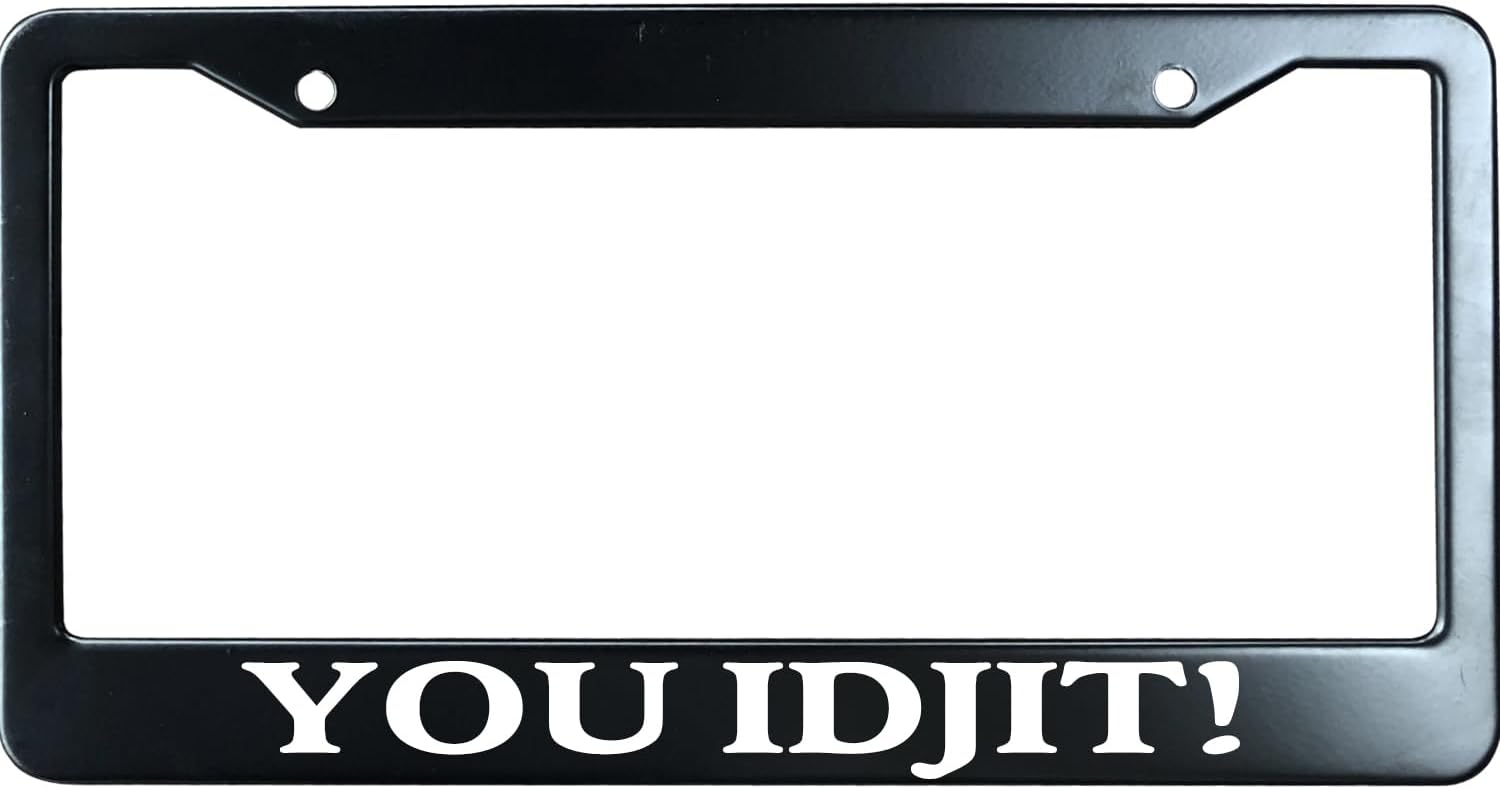 AllCustom4U You Idjit Humor – Marco divertido para placa de matrícula de acero inoxidable, accesorios de tocador, idea de regalo, soporte para placa
