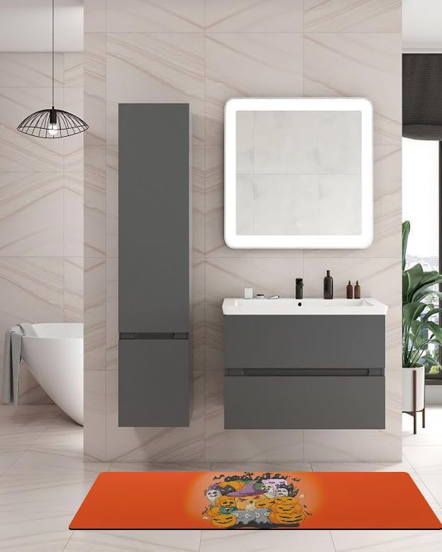 Tapete de baño de Halloween para bañera, antideslizante, de secado rápido y absorbente, tierra de diatomeas, fregadero, dormitorio, cocina, tapete