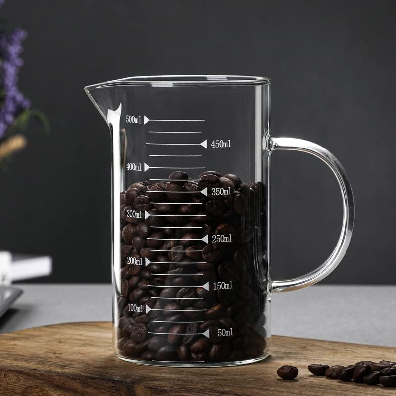Taza de vidrio, taza medidora de vidrio de borosilicato con tapa, resistente al calor, suministros para bebidas para hotel, restaurante, hogar,