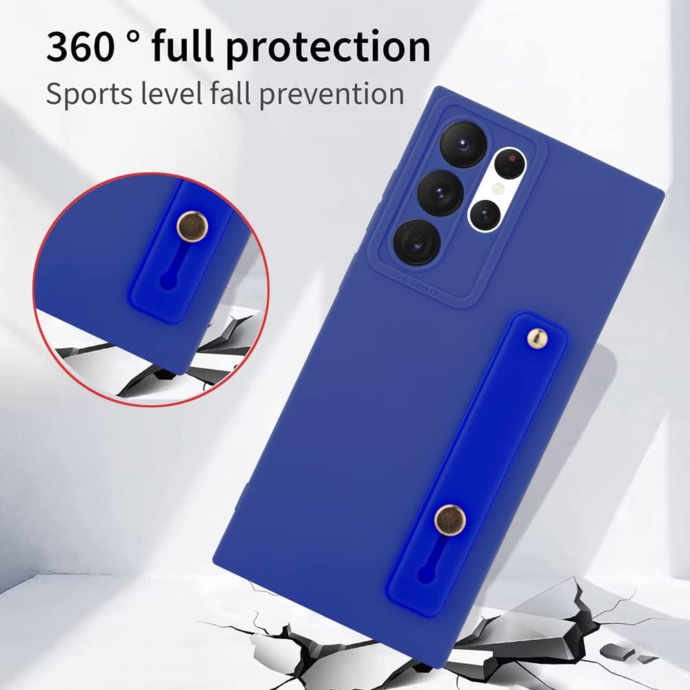 KANGHAR Funda para Galaxy S22 Ultra con soporte para teléfono para mujeres y niñas, funda protectora de silicona líquida suave a prueba de golpes