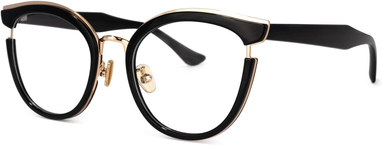 VOOGLAM Gafas de bloqueo de luz azul ojo de gato para mujer, gafas antirrayos UV, gafas retro