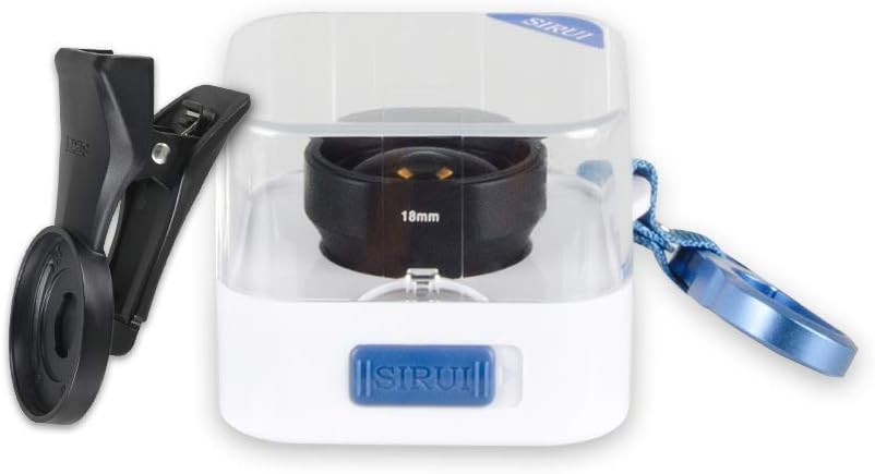 Sirui SU18WAK+MSC-06 SIRUI – Lente auxiliar para cámara de teléfono móvil de 0.715 pulgadas, versión mejorada, color negro, con adaptador de clip