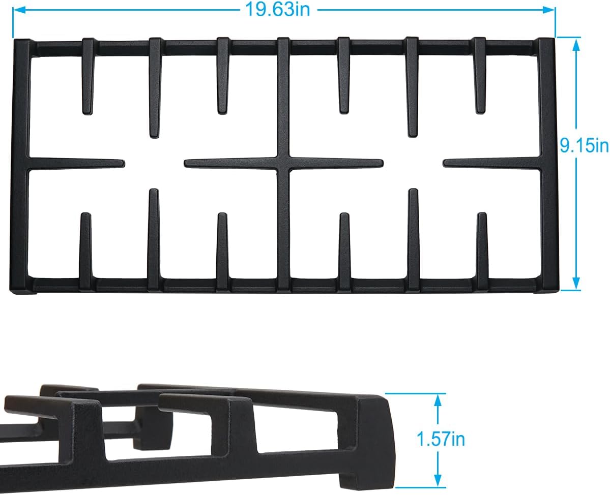 Siwdoy WB31X27150 – Rejilla para quemador de superficie, rejilla central compatible con estufa GE, sustituye a WB31X24737, estante de hierro fundido