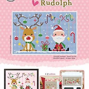 SO-3216 Santa y Rudolph, folleto con patrón de punto de cruz SODA, gráfico de diseño de punto de cruz coreano auténtico impreso en papel recubierto SO-3216 Santa y Rudolph, folleto con patrón de punto de cruz SODA, gráfico de diseño de punto de cruz coreano auténtico impreso en papel recubierto