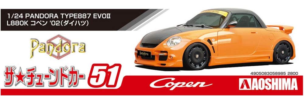 Aoshima 124 The Tuned Car Series No.51 Daihatsu Pandora TYPE887 EVOII L880K Copen 2002 Modelo de plástico