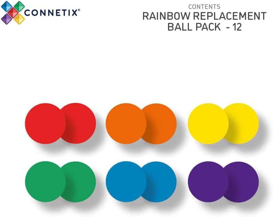 Connetix – Paquete de 12 bolas arcoíris