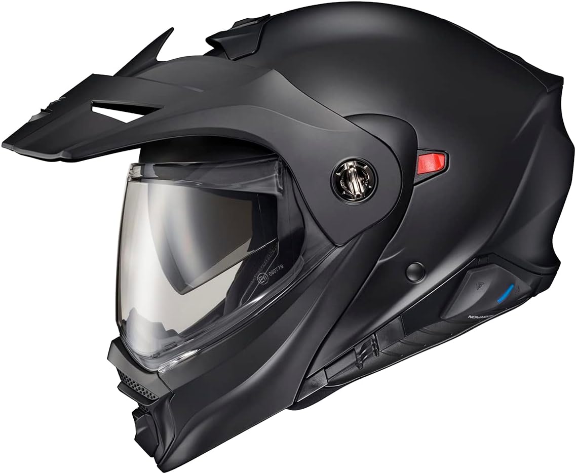 ScorpionEXO AT960 Modular Adventure Street – Casco de motocicleta para adultos con sistema de comunicación Bluetooth EXO-COM integrado, aprobado por