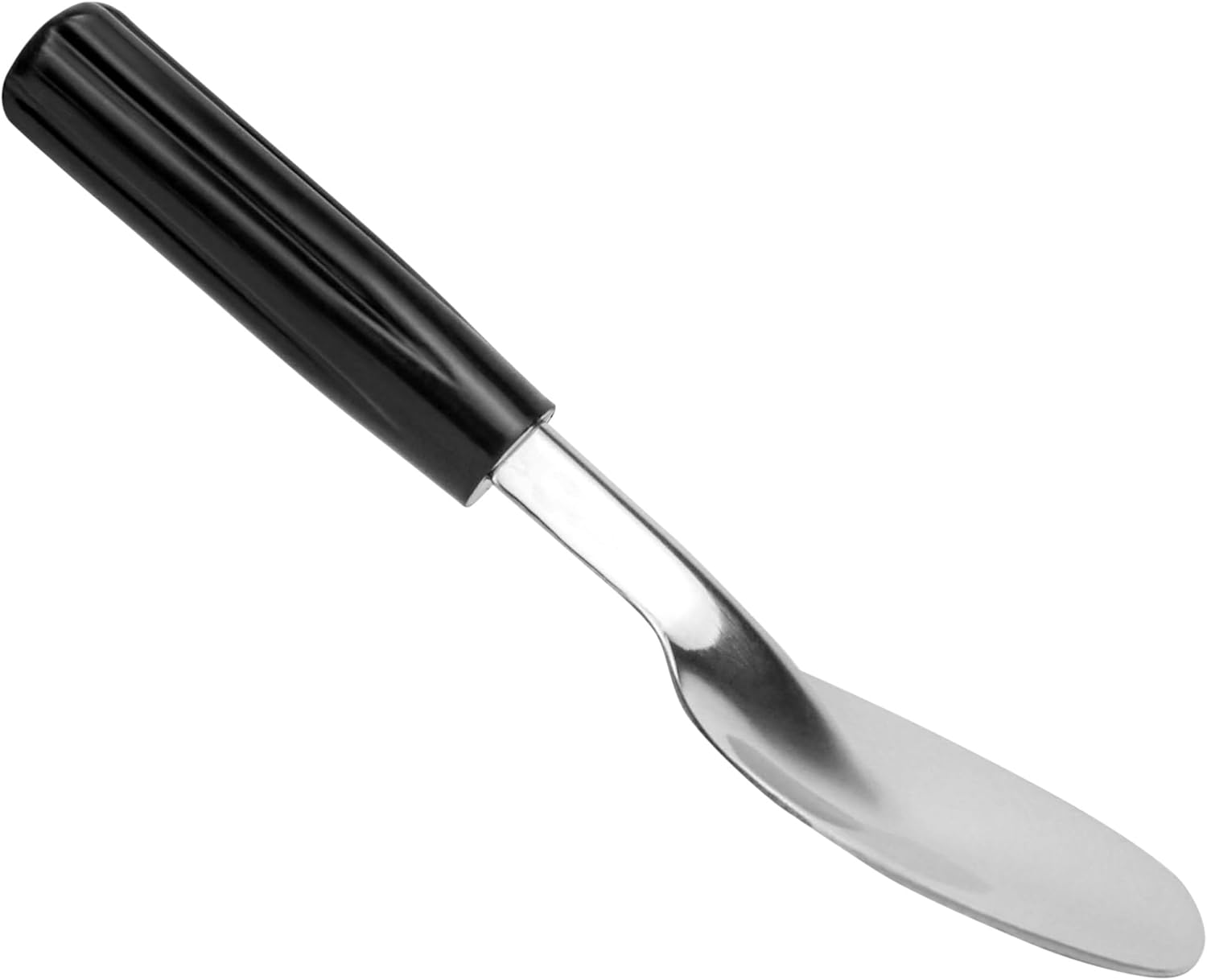 Cuchara de pala para helado con mango negro sin doblar, acero inoxidable resistente, perfecta para recoger y servir golosinas congeladas