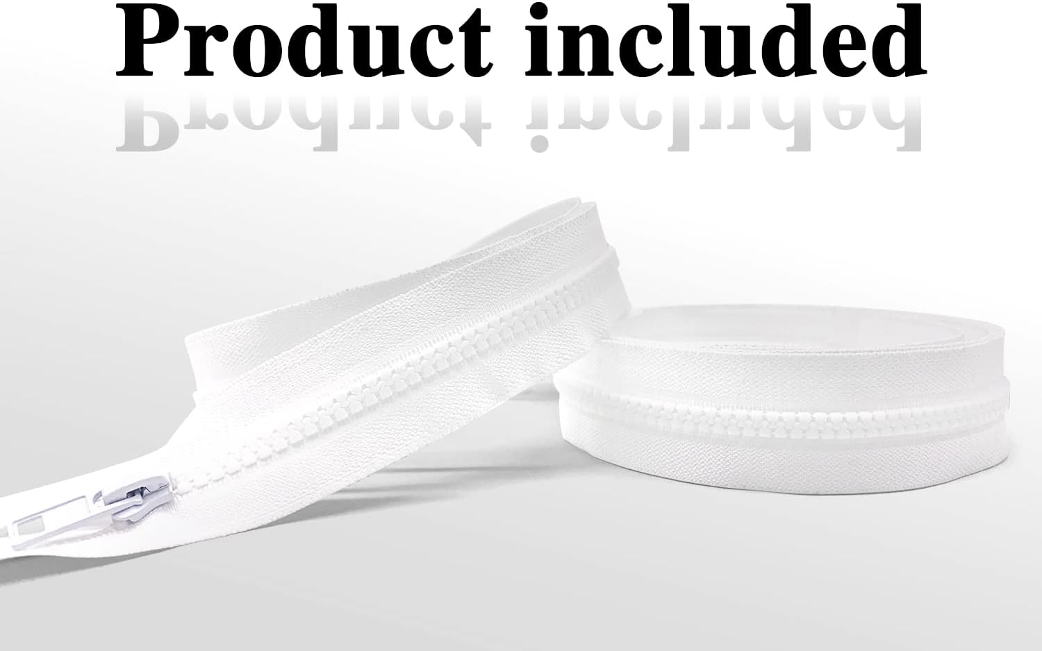 Sawoake 2 cremalleras separadoras #5 de 17 pulgadas para chaquetas de costura, chaqueta con cremallera, cremalleras de plástico moldeado blanco,