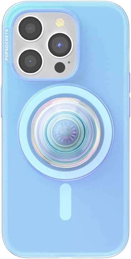 PopSockets Funda para iPhone 15 Pro con agarre redondo para teléfono compatible con MagSafe, funda para iPhone 15 Pro, compatible con carga