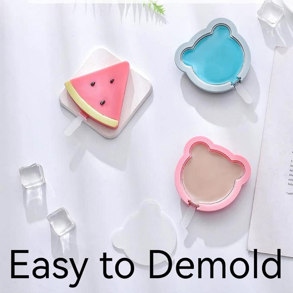 Juego de 4 moldes de paletas de silicona, 1 pieza para hacer paletas de helados, moldes de helado congelados, accesorios de cocina, fácil