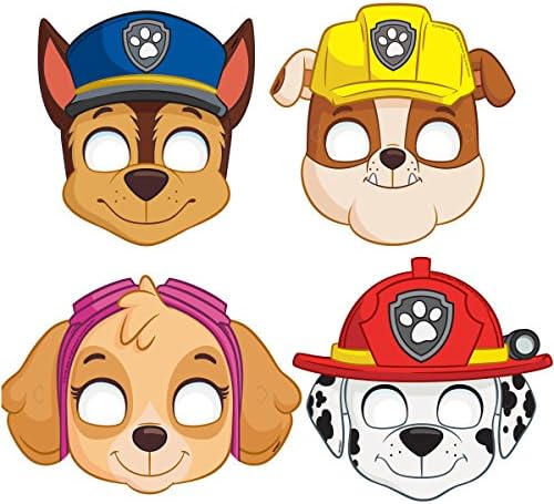 El paquete de suministros para fiesta de cumpleaños de Paw Patrol incluye juego de fiesta para 16 y 16 máscaras de papel de fiesta