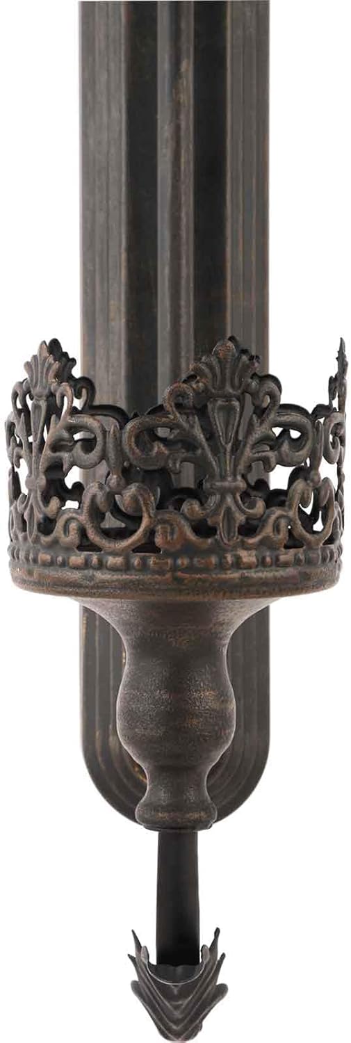 We Moment Juego de 2 candelabros de pared de metal, portavelas de pared negro, moderno candelabros de pared colgantes, corona retro para sala de