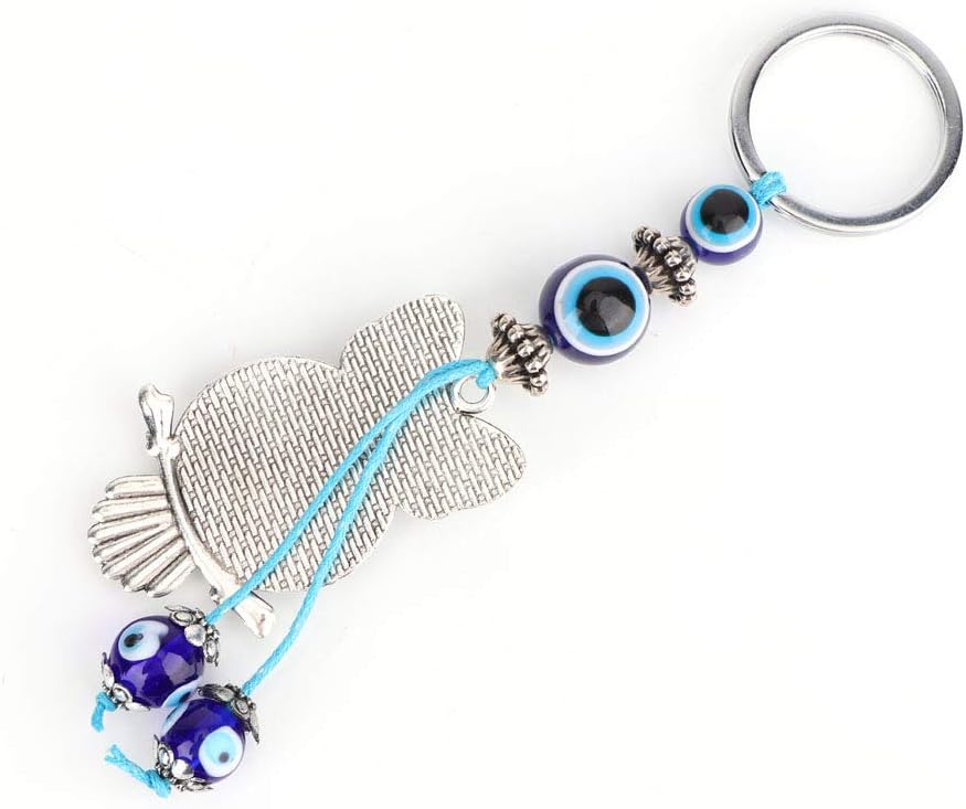 Llavero de búho de ojo malvado, amuleto de cristal turco Feng Shui, dije colgante de buena suerte para automóvil, hogar, oficina, Azul