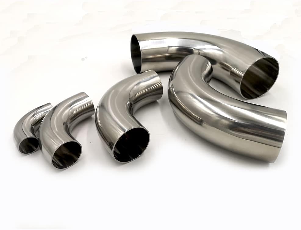 Codo de curva de escape 90 grados, grosor de pared de 16GA0.063 in, radio de curvatura 1.5D, acero inoxidable SS304 (3 pulgadas)