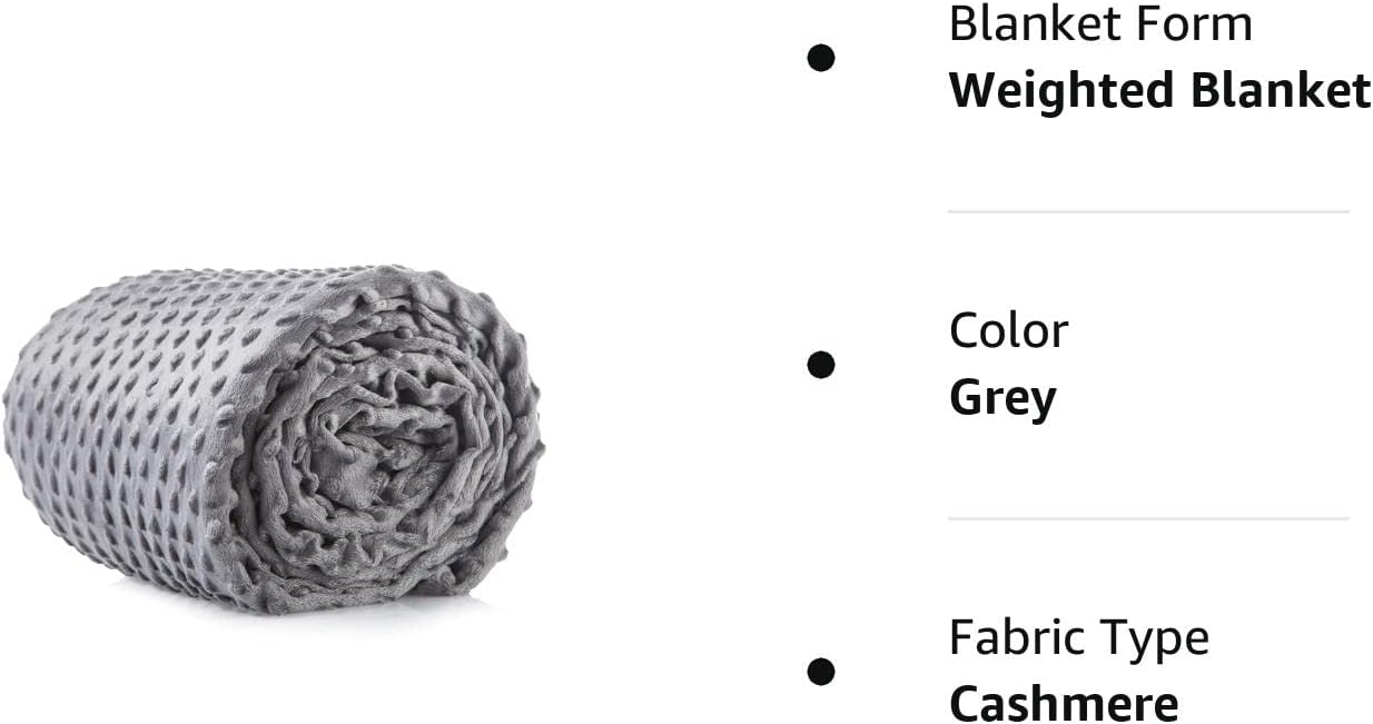 Funda de edredón para mantas con peso, 60 x 80 pulgadas, diseño de lunares suaves, color gris