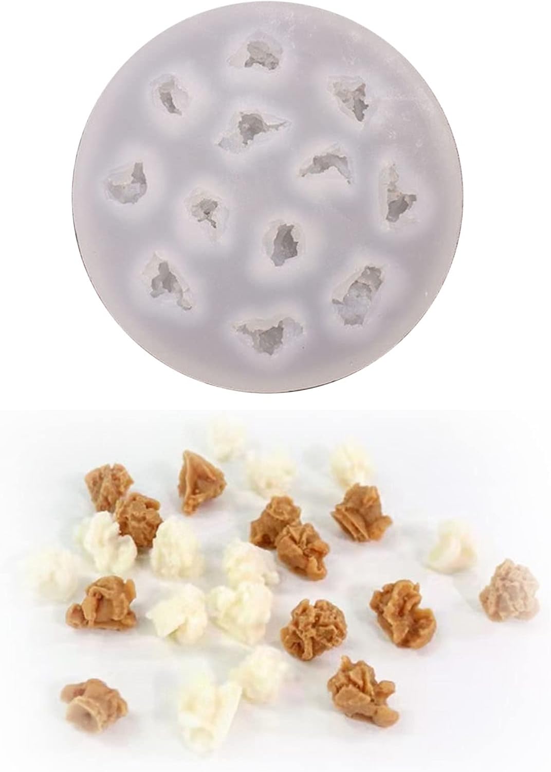 Molde de silicona en forma de palomitas 3D para hacer pasteles de gelatina de chocolate, moldes para hacer pasteles DIY12 cavidades jabón para